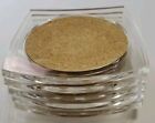 5 Vintage Mcm Clear Acrylic Lucite Coasters - Cork With Caddy Taiwan