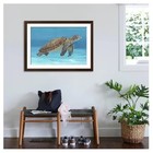 Large Art com Wall Art Print Ocean Sea Turtle I On Brown Frame 44  X 32  New 