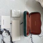 Gucci Velvet Clamshell Green Authentic Eyeglasses sunglasses Case W cloth New