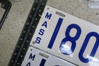 Massachusetts Porcelain License Plate 1914 Tag 14 Enamel 18041 Pair Set  aycf 