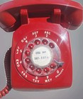 Vintage Bell System Western Electric Rotary Dial Desk Telephone C d 500 Dark Red