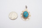 Vintage Native American Navajo Sterling Silver Turquoise Pendant M8
