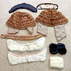 Vtg Fur Lot - Stoles  Collars  Hand Warmers - Crafting See Mink  Fox  Etc  5 Lbs