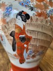 Japanese Kutani Vase Meiji Era Japan Gold And Red Geisha Women Bird