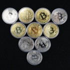 10 Pcs Bitcoin Commemorative Coin Gold Silver Plated Child-size  Gold 
