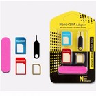 Yellow Sim Card Adapter 5-in-1 Nano   Micro Sim Card Adapter Kit Converter