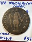 1788 Massachusetts Cent  Ryder 4-g Rarity 4  Scarcer Mass Copper Free Shipping