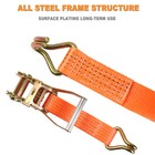 4 Pcs Ratchet Tie Down Straps 10000 Lbs 2  X 13 Heavy Duty Double J Hook