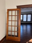 Antique Oak French Doors Pair 15-lite Interior Double Doors  30in X 80in 