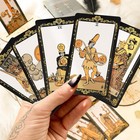 Tarot Cards With Guide Book  78 Black Tarot Deck Set With Table Cloth  Chakra St