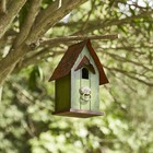 Glitzhome 10  Rustic Wooden Bird House For Outside Garden Decor  Distressed Ceda
