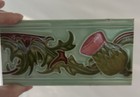 Antique Japanese Majolica Border Tiles Saji Thistle Art Nouveau 6x3 Lot Of 6