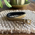 Size L Lauren Ralph Lauren Gold Metallic Leather Belt Gold-tone Buckle