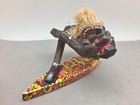 Hawaiian Hawaii Carved Wood Surfer Tiki Figure Vintage Surfboard Painted 6 25 