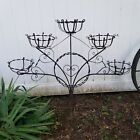 Vintage Victorian Wrought Iron Plant Stand 5 Tier Scrolled Heart Gothic Antique 