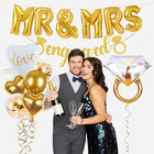 Sparkly Gold Engagement Decorations - Engaged Banner  Cake Decorations