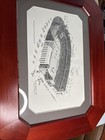 Newell Hartrum Osu Ohio Stadium Drawing Signed Archie Griffin  45 Gray Framed