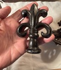 Lot Of Three  3  Solid Cast Iron Ornamental Finial Fence Tops 2 Lbs Total Weight