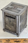 Antique Cast Iron Safe Still Coin Bank - Vintage Toy With Key