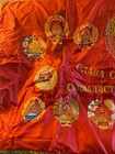 Rare Antique Double Sided Silk Soviet Flag With Image Of 15 Soviet Republics  