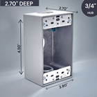 1 Gang Weatherproof Grey Box With  3  3 4  Threaded Outlets Deep