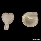 Vintage White Satin Glass 4 Pc Vanity Set With Atomizer And Tray Heart Tops