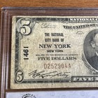 1929  5 National City Bank Of New York Note Fine 