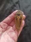 Antique Victorian Art Nouveau Floral Embos Rhinestone Hatpin 11 1 2 