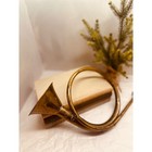 Vintage Solid Brass French Horn Hunting Bugle Decorative Musical Instrument 14x7