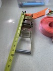 2  Inch X 18    Orange Ratchet Tie Down Cargo Straps 3000 Lbs J Hooks Used 1 Time