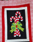 Quilted Wall Hanging Handmade Christmas Holiday Applique Santa Candy Canes Gifts