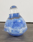 Joseph A Rice Joe Hand Blown Glass Swirled Blue Bird Paperweight Decoration