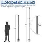 9 Ft Tangle Free Flag Pole In Ground  Thickened Stainless Steel With 5 Prongs   