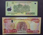 Iraqi Dinar 25 000 New Series And Vietnam Dong 100 000 - Unc - Coa Iqd Vnd