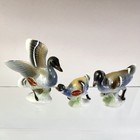 Vintage Set Of 3 Bone China Miniature Canadian Goose Figurines Japan 1960   s