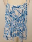 Nine West Blue   White Swirl Print Accordion Pleated Tank Top Women s Size Xxl