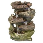 14  5-steptabletop Water Fountain With Led Lights  Stacked Rocks By Sunnydaze