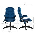 Massage Office Chair With 6 Points Heat Velvet Executive Office Chair Drak Blue