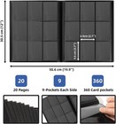 360 Card Pocket Binder With Elastic 9 Pocket Trading Cards Album Folder  Black