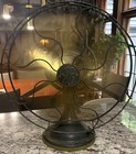 Vintage Ge General Electric Aou Ab1 12  Brass Blade Oscillating Fan 75423 Works