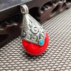 Chinese Collectibles  Manual Sculpture nicetibetan Silver Beeswax Pendant 3656
