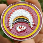 Premium Nfl Kansas City Chiefs Poker Card Guard Chip Protector Golf Marker Coin 