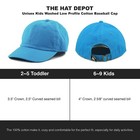 Cotton Hat - Kids Washed Cotton And Denim Low Profile Plain Baseball Cap
