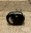 Vintage Chinese Peking Glass Perfume Bottle     Carved Black Over White Floral