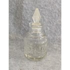 Set Of 2 Vintage Mid Century Clear Glass Bottle Salt Pepper Shaker Lid Stopper
