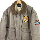 Vtg Sears Aviator Bomber Jacket Airborne W  Tomcat Aviation Military Patches Xl