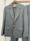 Vintage  Late 40s Early 50s Light Blue Suit 36r 38r Double Pleated Trousers