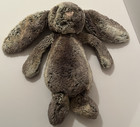 Jellycat Plush Bunny Rabbit Bashful Woodland Babe 12  Gray Brown Easter Basket