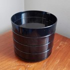 Vintage 80s Mod Interdesign 4 Tier Swivel Organizer With Lid Black Plastic