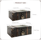 Wooden Box With Lid Vintage Treasure Chest With Hinged Lid Decorative Lock Box K
